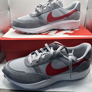 Nike Waffle NAV Mens Size 10 Wolf Grey White  University Red FJ4195-004